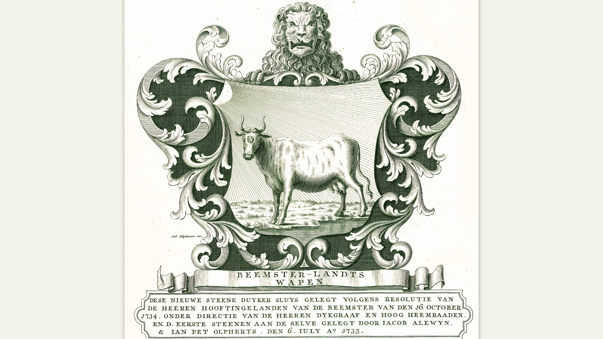 Wapen Hoofdingelanden Beemster 1735